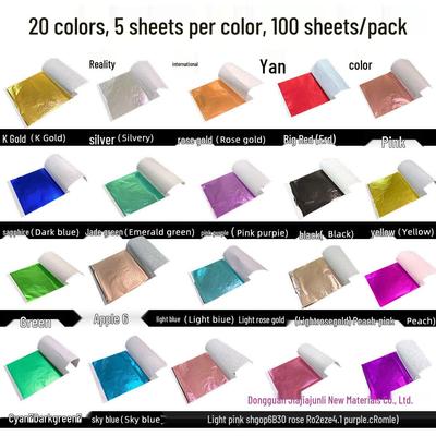 Carta Oro: 20 Colori, 5 Fogli Ciascuno, 100 Fogli Totali per Artigianato, Decorazione Murale, Pittura e Sfondi.