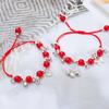 Step By Step, Ethnic Wind Blessing Brand Bell Bracelet Imitation Garnet Bracelet, Miao Jiang Girl Woven Red Rope Hand Rope