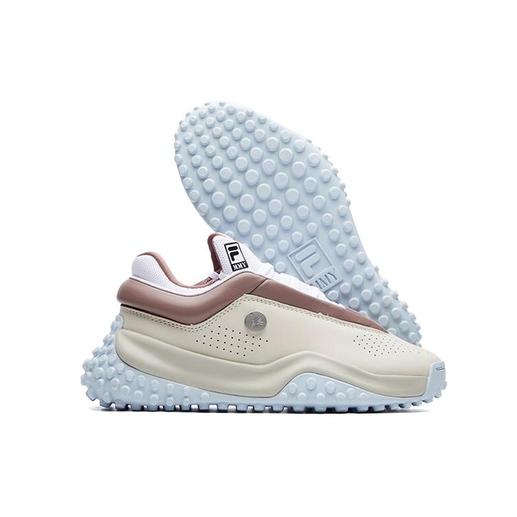 MIHARA YASUHIRO x FILA FM7 FM Cow Leather, Textile Comfortable Low top Chunky Sneakers Women's White Brown F12W114136FWA