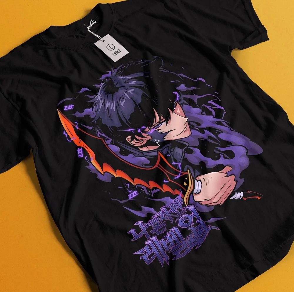 Solo Leveling Anime Sung Jinwoo Monarchs Domain Black TShirt S