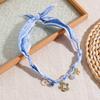 Women Scarf Necklace Convertible Printed Scarf Chocker Necklace Scarf with Flower Faux