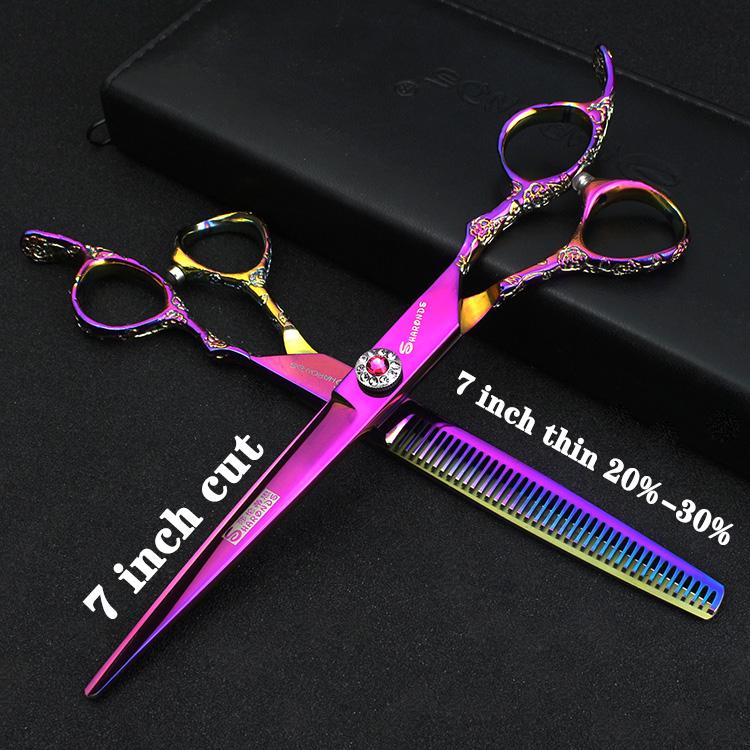 Hairdressing Cutting Scissors Hair Styling Tools 6/6.5/7 inch Salon Scissors Set 440C Barber Shears 10 25 40 50 Thinning Rate