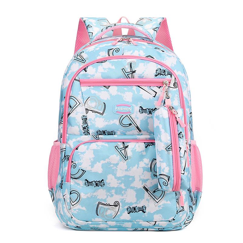 Child Patterned Alphabet Schoolbag Anti Splashing Water Wear Backpack Resistant