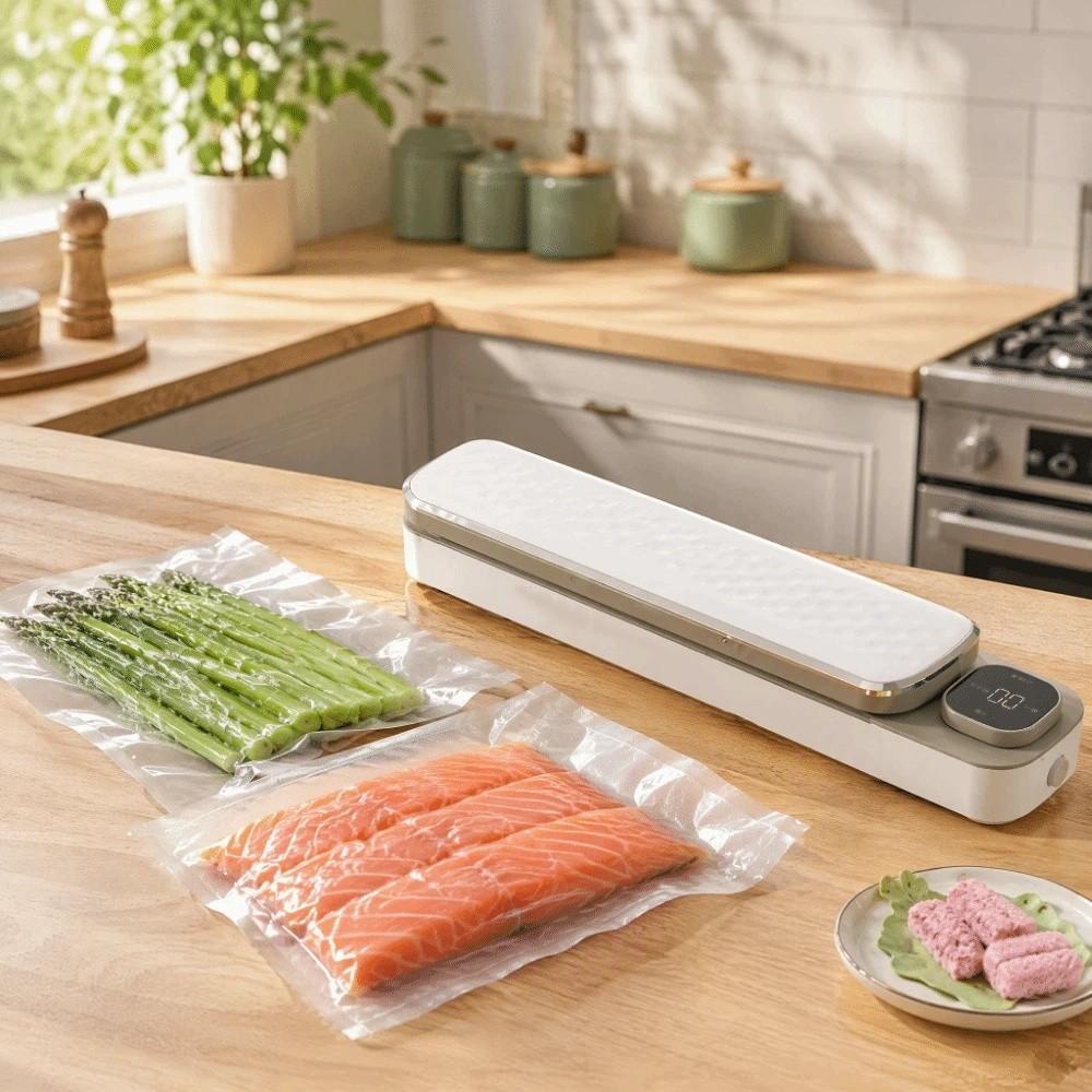 One-Touch Food Vacuum Sealer Built-in Cutter Food Sealer Automatic Vacuum Sealer Food Bag Sealing