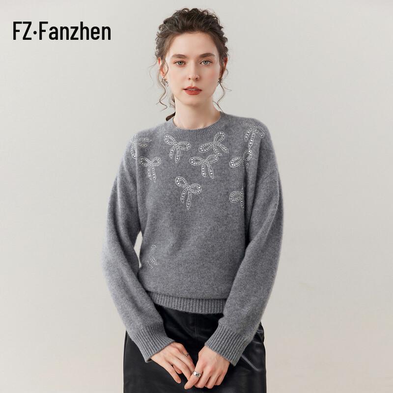 

Women s Thickened Cashmere Blend Round Neck Sweater One Size