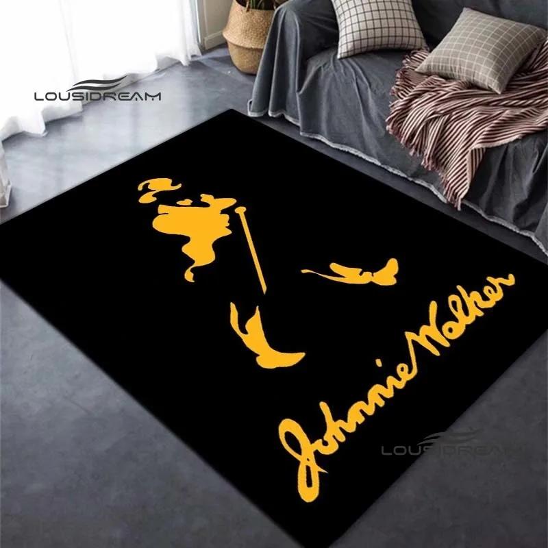Johnnie Walker Whisky Carpet and Rug Modern Bar Living Room Bedroom Large Area Soft Carpet Study Porch Bedside Non-slip Mat