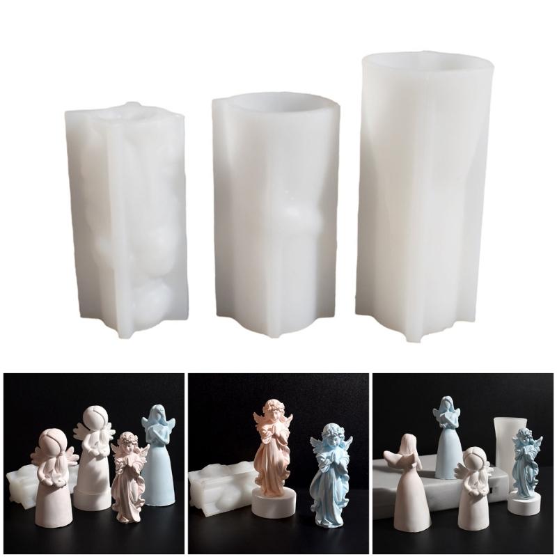 Heat Resistant 3D Angel Candle Mold Nonstick Mould for Artistic Home and Event Decoration Flexible Silicone Form