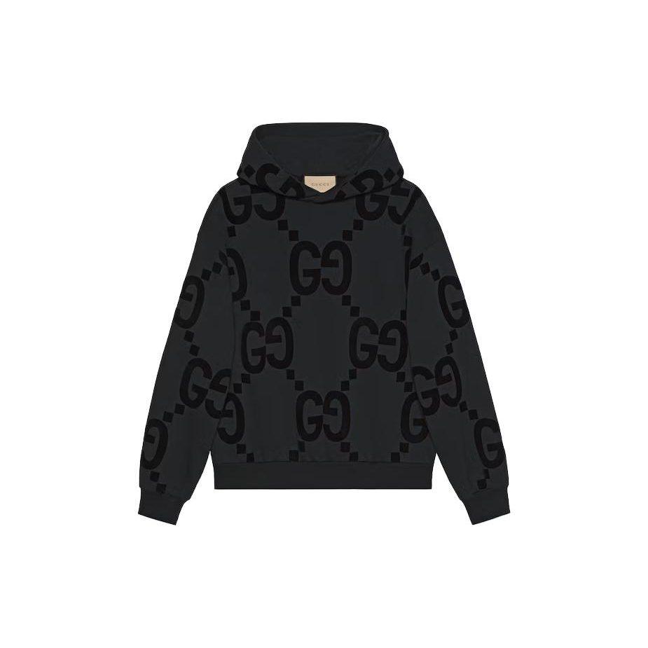 GUCCI Gg pūkains apdrukāts flīsa hūdijs