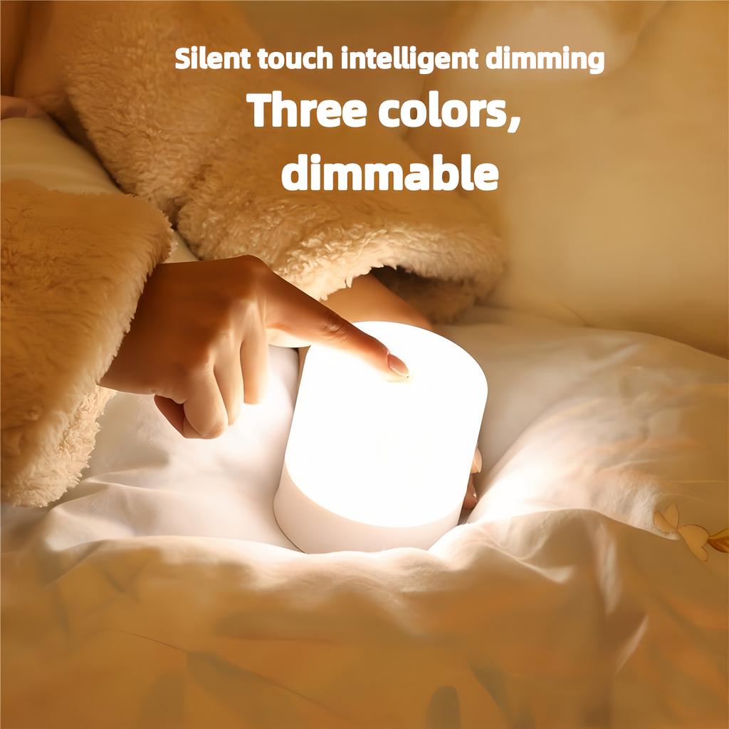 Touch Bedside Lamp LED Touch Bedside Lamp 3-Tone Light (Warm/White/Natural) with USB Charging, Soft Eye Protection, Portable Mini Night Light