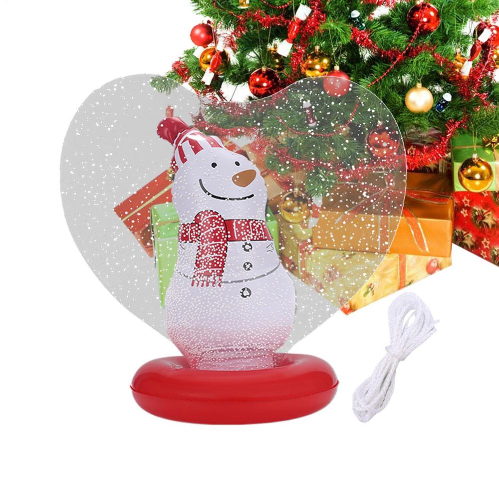 Inflatable Christmas Ornaments Heart Shape Light Up Christmas Decor Figurine Inside Inflatable Balls Decorations For Outdoor