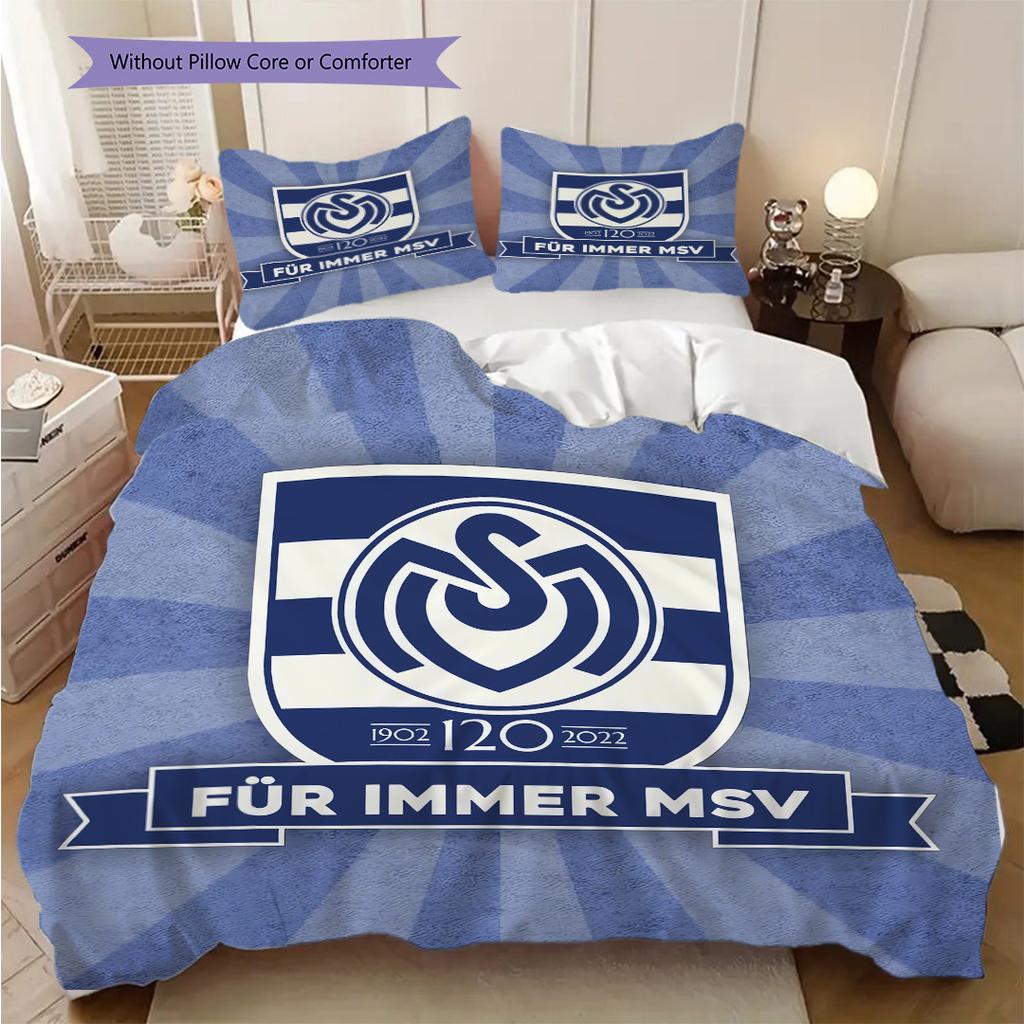 MSV Duisburg Pattern Bedding Quilt Set Quilt Cover Pillowcase Home Decoration Birthday Gift (1 * Duvet Cover + 2 * Pillowcase, Without Core)