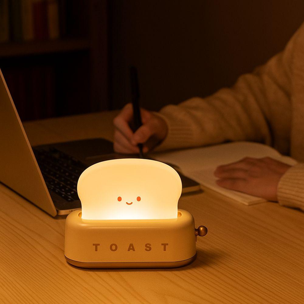 Energy Saving Toaster Lamp Cartoon Toaster Nightlight Bread Toast Table Light  Home
