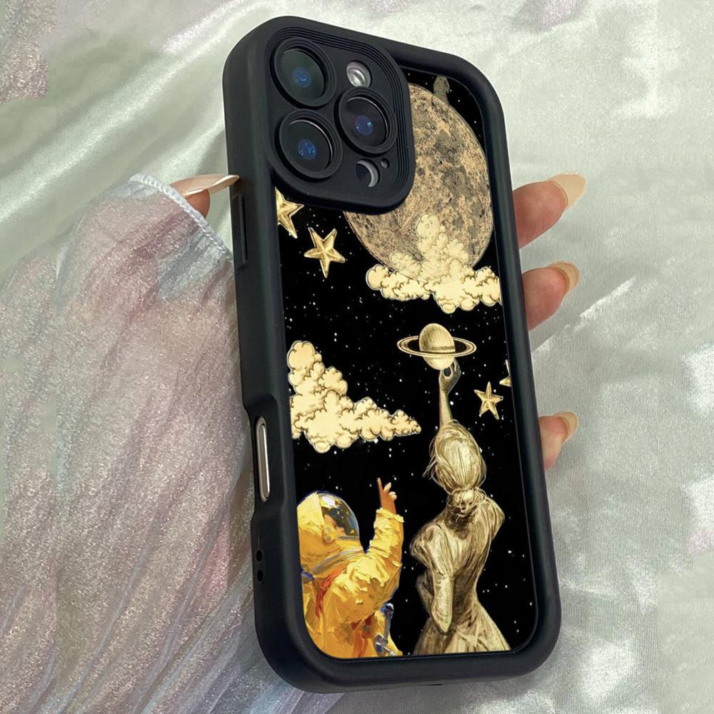 

JT221 Милые Звезды Планета Эстетичное Искусство для iPhone 17 16 15 Pro Max Samsung S26 S25 Ultra A17 A16 A07 A56 A15 A06 Xiaomi 15T Redmi 15c 14C Мягкий Чехол из ТПУ for iPhone 5/5s чёрный