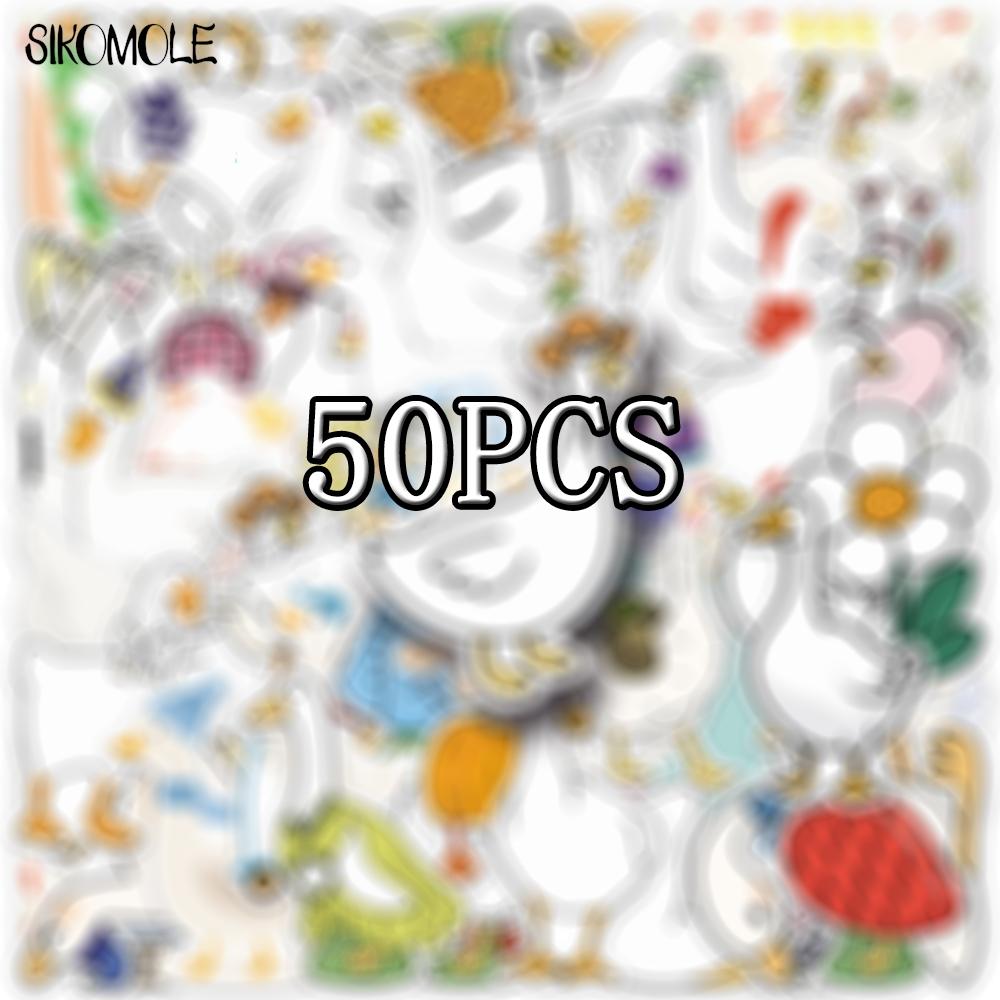 10 30 50Pcs Cute Cartoon Funny Goose Stickers Kawaii Animals Aesthetic Diy Toys Kid Travel Luggage Decal Graffiti Sticker Pack