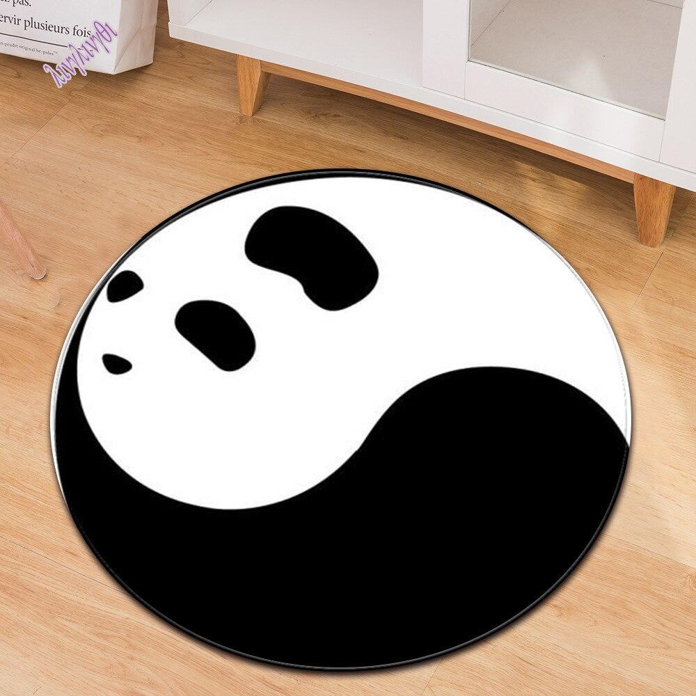 Tai Chi Buddhist Round Carpet Living Room Bedroom Yingyang Prayer Ring Rugs Restaurant Floor Mat Parlor Sofa Black Soft Tapete