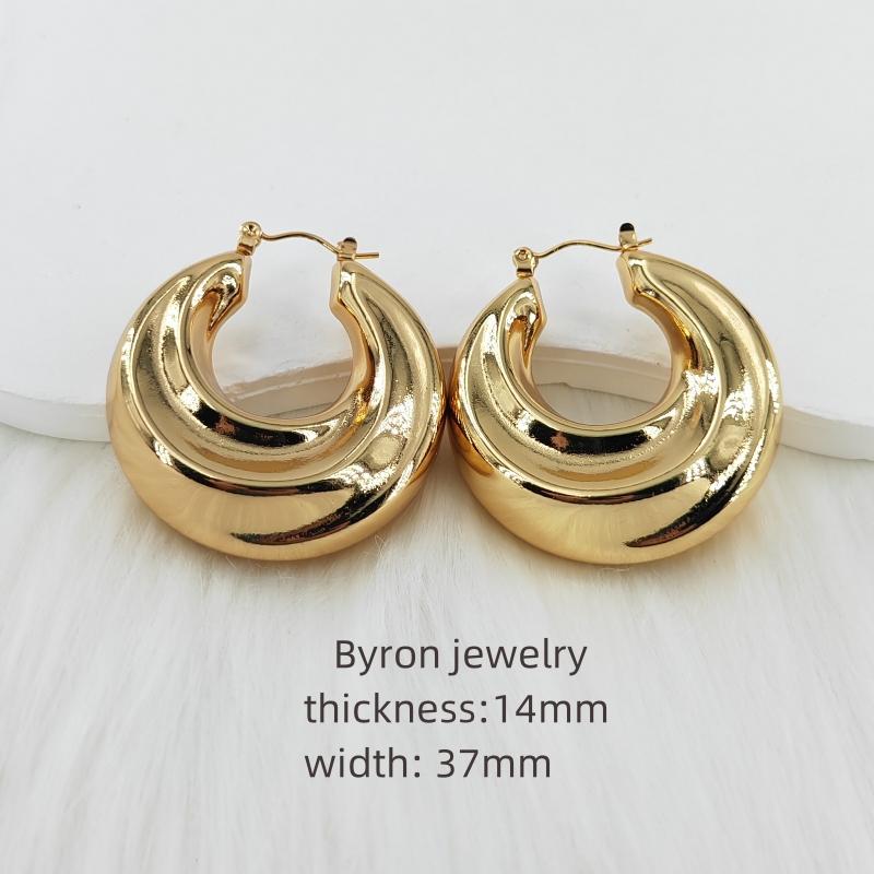 High Quality Women 18k Gold Plated Stainless Steel Huggie Earrings Hypoallergenic Jewelry Screw Twisted C-shape Hoop Earrings