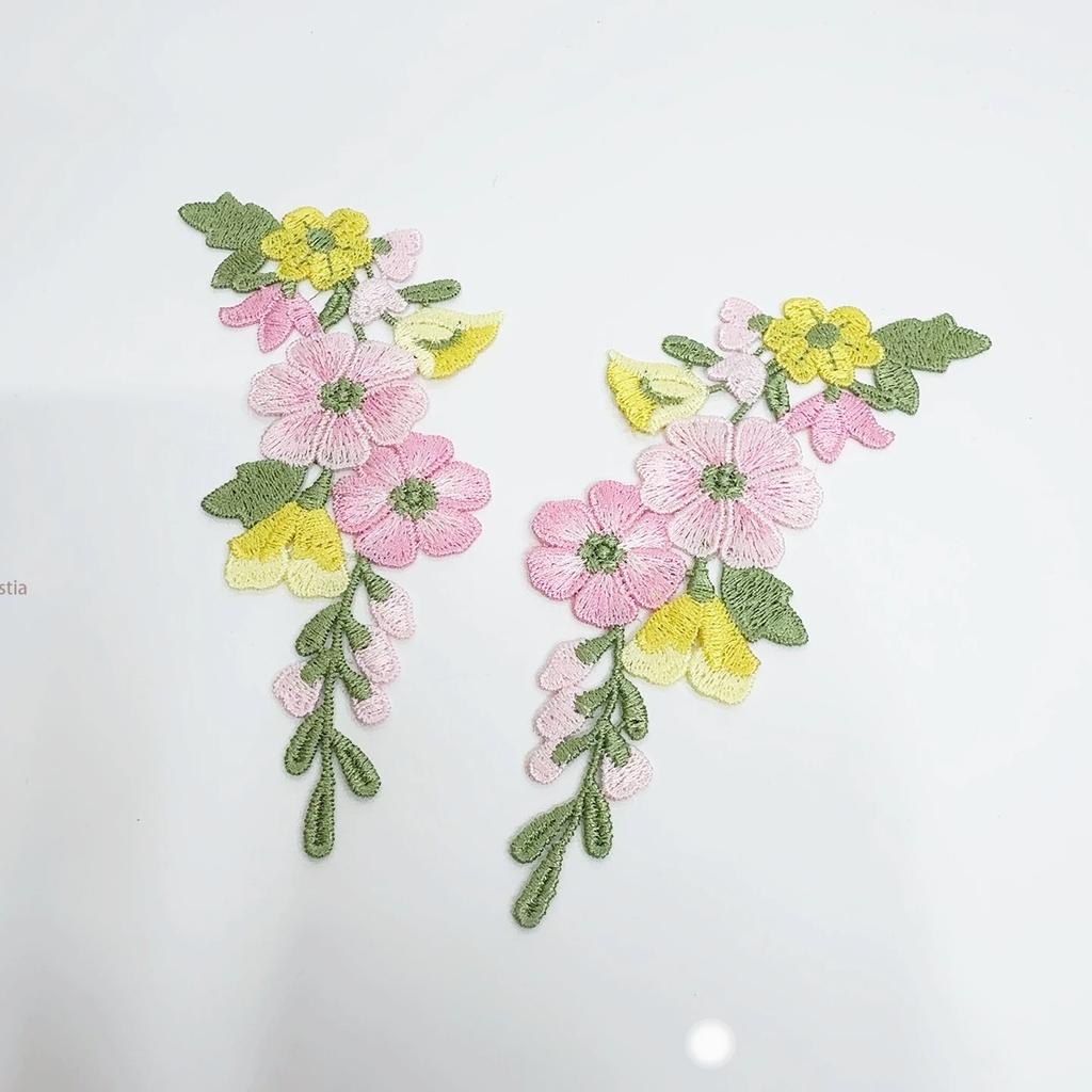 1pair New flower embroidery parches de ropa,DIY Cheongsam Performance Clothing accessories patch