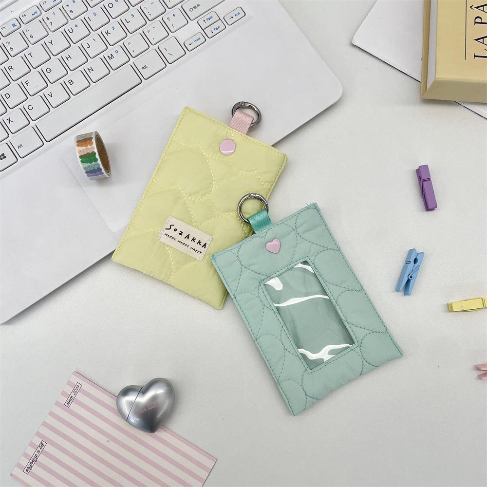 Quilted Love Card Bag Female Small Large Capacity Card Bag Student Card Holder Wallet Bank Card ID Bag