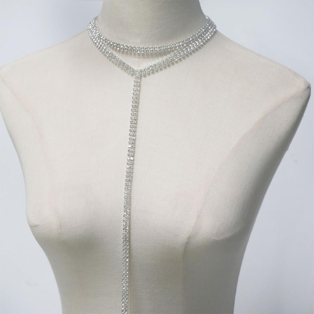 European And American Jewelry, Multi-Layer Rhinestone Necklace, Fashion Dinner Party Neck Jewelry Accessories European And American