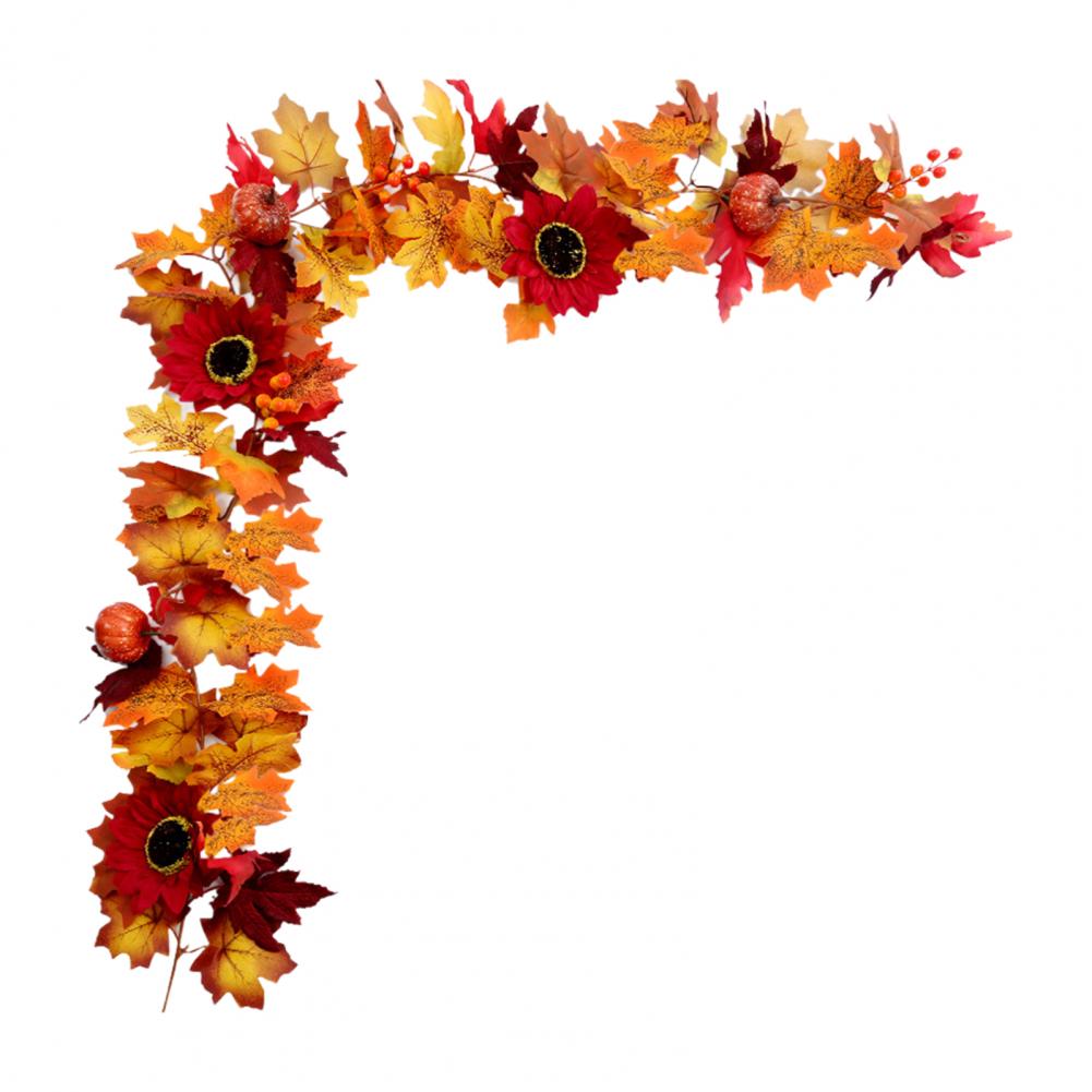 175CM Artificial Maple Leaf Flower Garland Home Garden Indoor Wall Hanging Faux Ivy Halloween Fall Harvest Festival Decoration