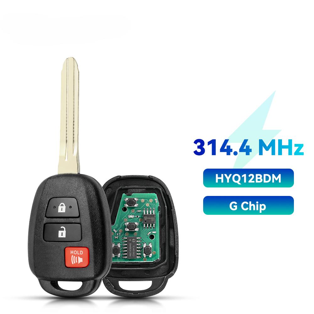 3/4 Buttons HYQ12BDM/HYQ12BEL 314.4Mhz G/ H Chip Remote Car Key Fob for Toyota Camry Corolla Prius C RAV4 2013-2019