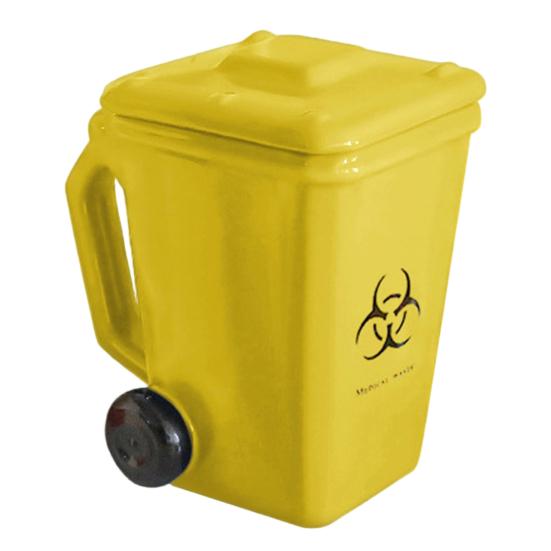 Yousheng Funny Trash Bin Ceramic Mug with Lid, Novelty Garbage Can Drinking Tea Cup with Handle, Recycling Bin Coffee Mug, Gag Gifts for Coworkers