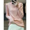 100% Cashmere Pure Wool Slimming Round Neck Knit Sweater - Women's Ribbed Slim Fit for Autumn/Winter