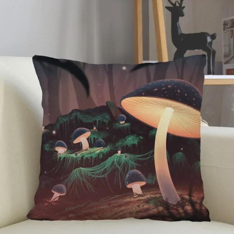 

Наволочка с изображением гриба, украшение для дивана, чехол для подушки, домашний декор 66x66cm бордовый