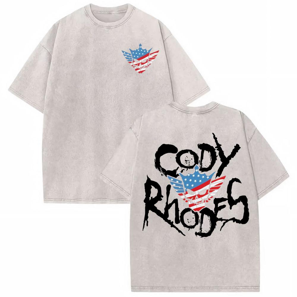 Cody Rhodes American Nightmare Vintage Washed Tee Shirt Unisex Women Casual Cotton Oversized Tshirt Harajuku Short Sleeve T Shirts