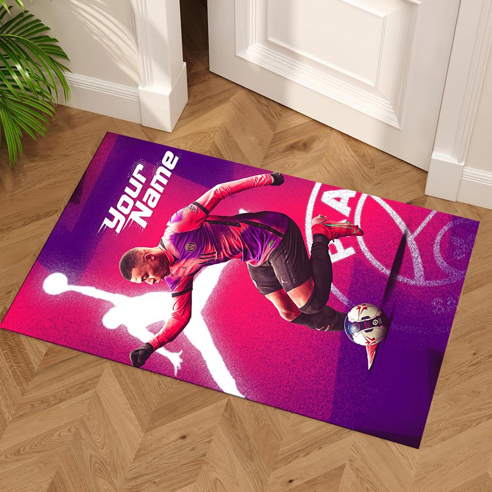 Mbappé Personalized Text Area Rug Perfect for Living Rooms Foyer Bedrooms Study room Antislip Carpet Anime Office Decor Best for Christmas
