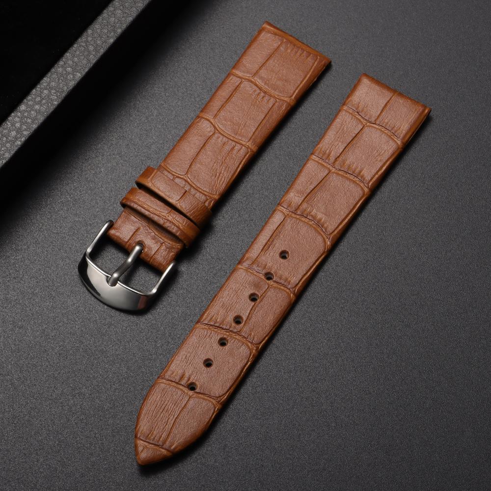 12mm 14mm 16mm 18mm 20mm 22mm Cowhide Watch Strap Universal Watchband for Women Men Solid Buckle Black Brown Watch Accessories