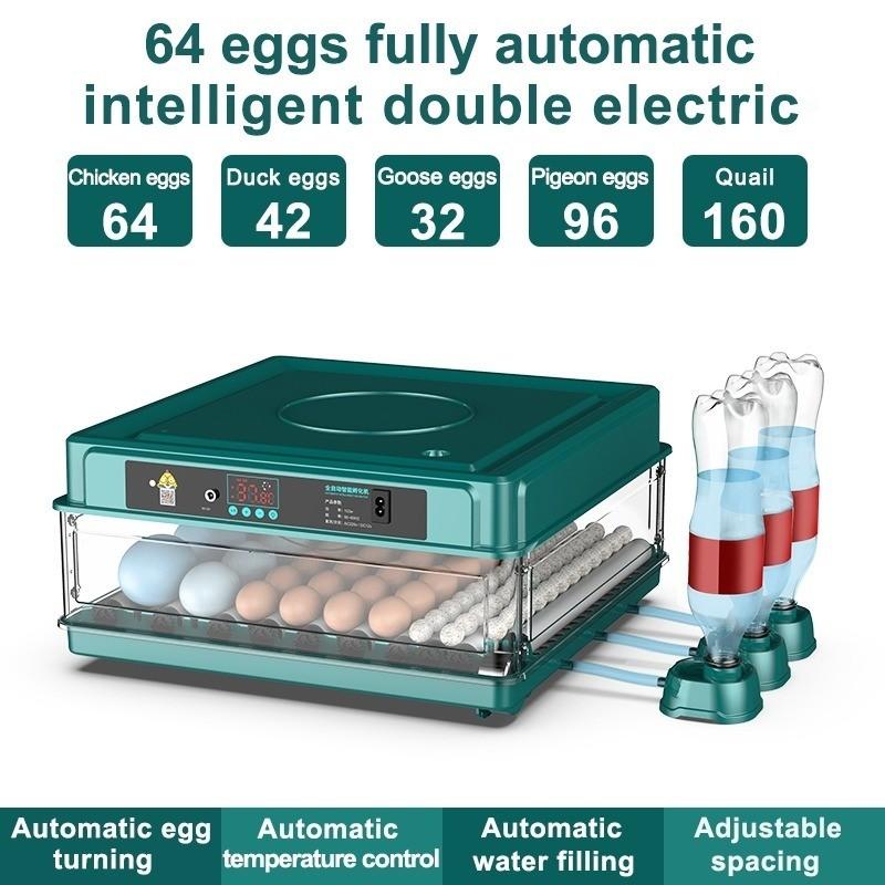 12/24/48/64/130 Eggs Automatic Incubator Thermostatic Chicken Hatching Machine Multifunctional Farm Egg Hatcher