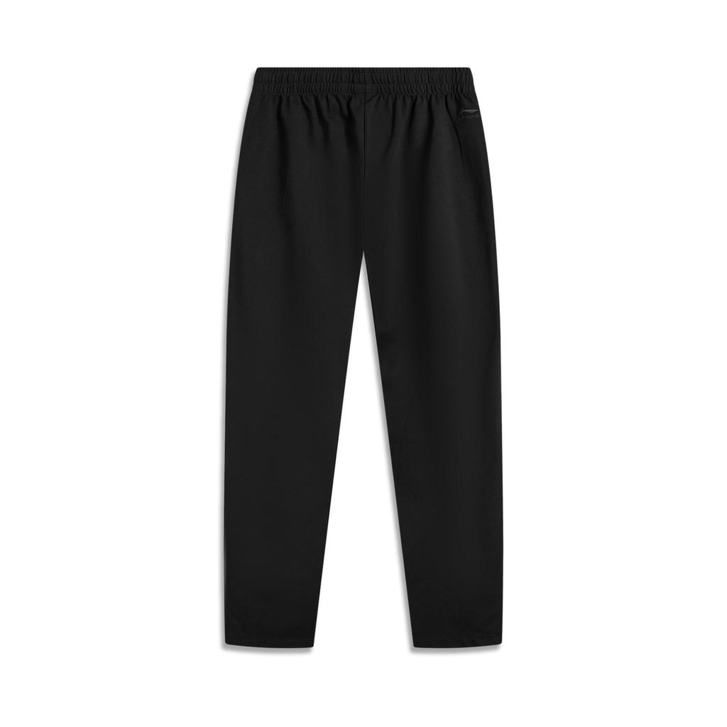 Li-Ning Sports Lifestyle Series Solid Color Mid-Waist Elastic Breathable Versatile Straight Leg Casual Pants Women Bottoms Black AKLV204-2