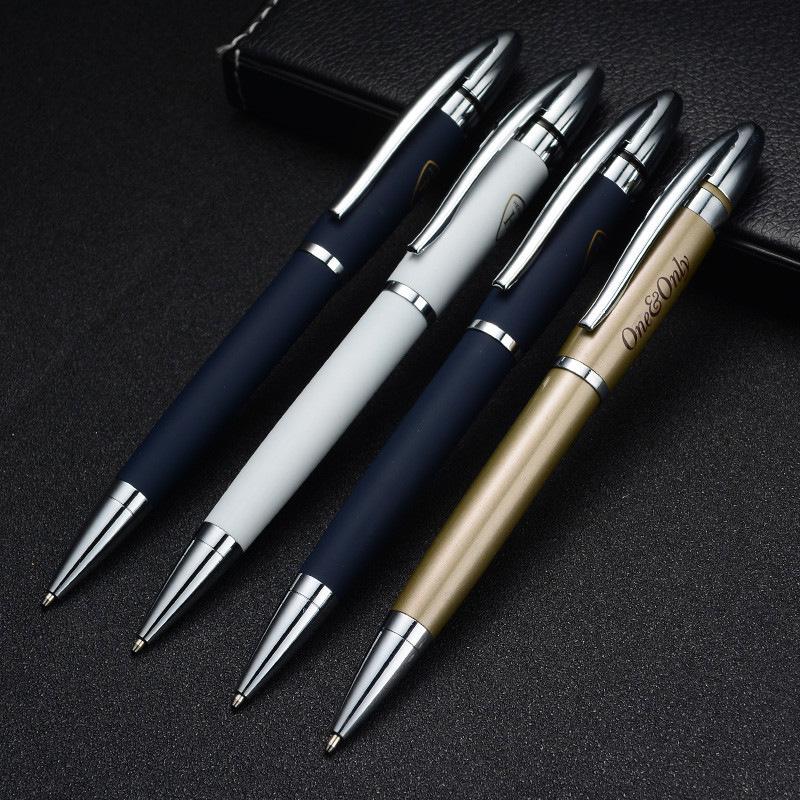 

Rotating Metal Pen with Logo for Student Writing and Promotional Use - Ballpoint, Water-Spray, Glue Features Rotating