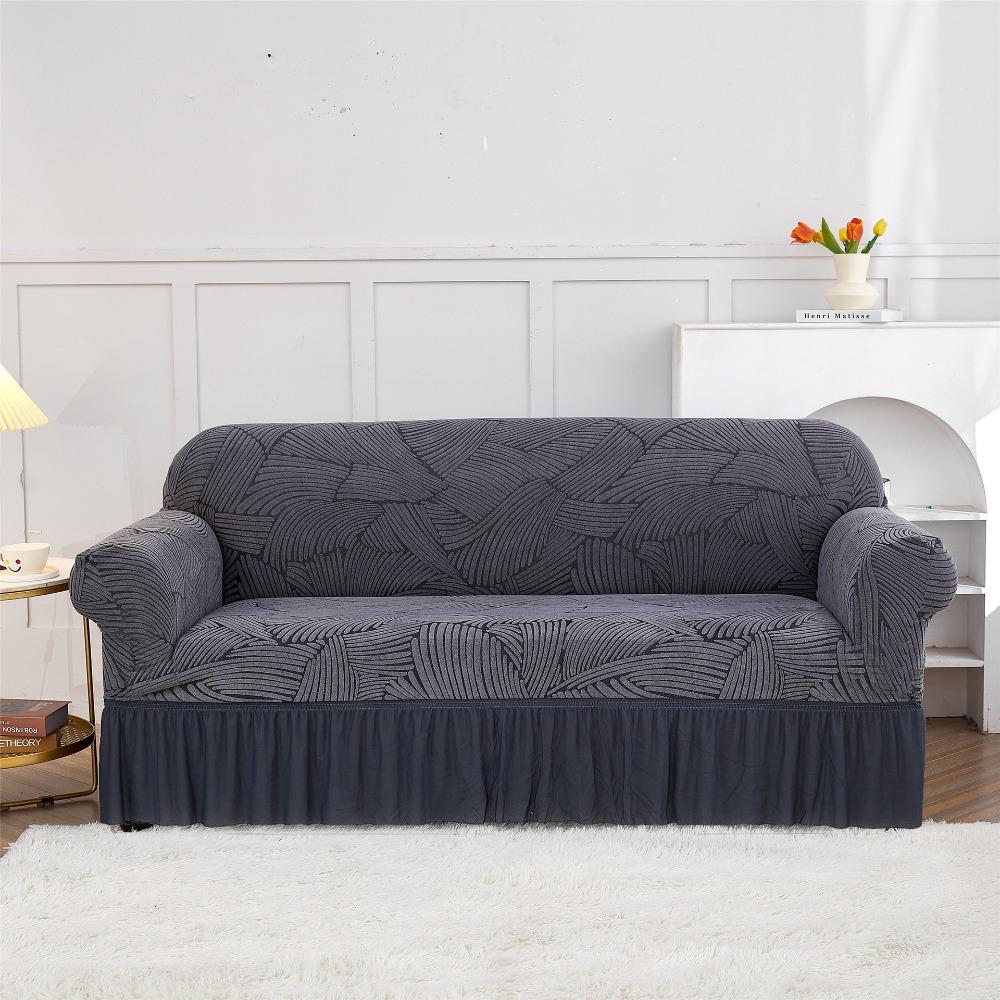 Premium Kationischer Verdickter Sofabezug Vollständiger Wickel Rock Design Strapazierfähiger Überwurf für Sofas