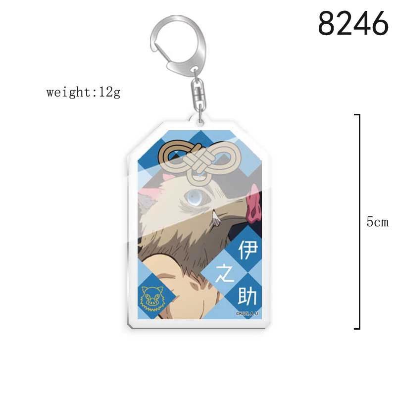 Pingente Chaveiro Anime Demon Slayer Kimetsu No Yaiba Kamado Tanjirou Dupla Face HD Pingente de Bolsa Presente Para Fãs Adereços de Cosplay Presente de Joalheria