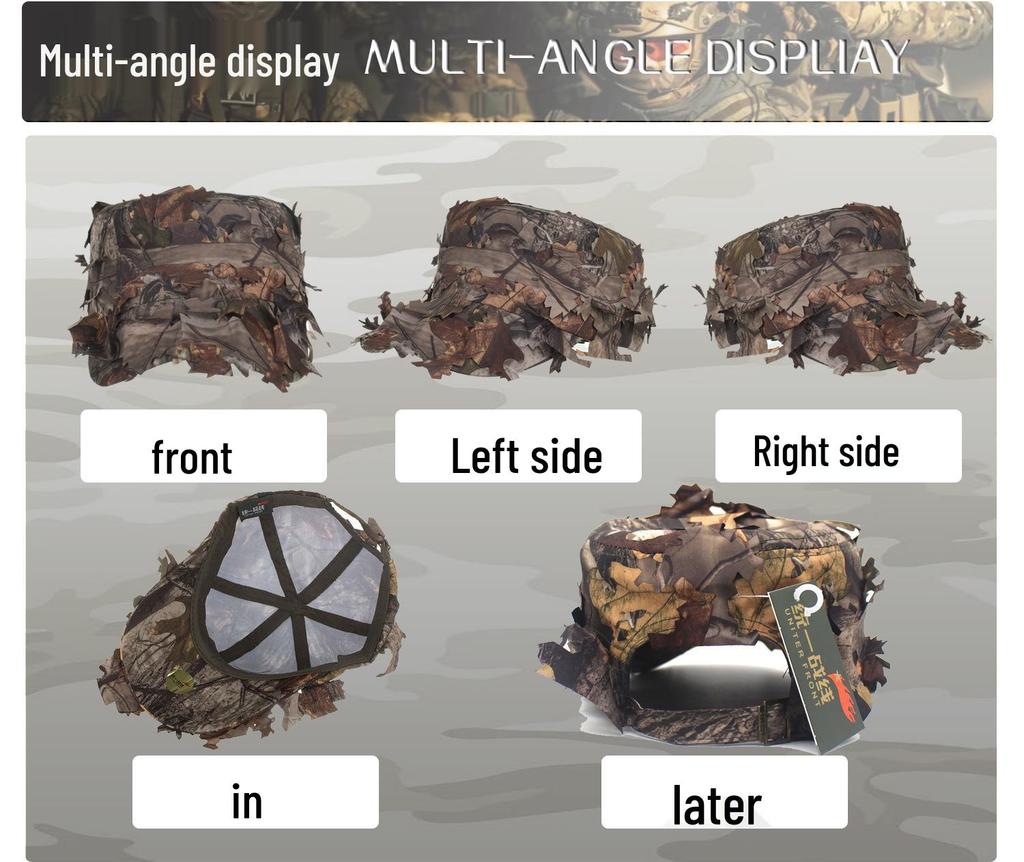 Listová kamufláž Venkovní Rybaření a Sporty Sniper Klobouk