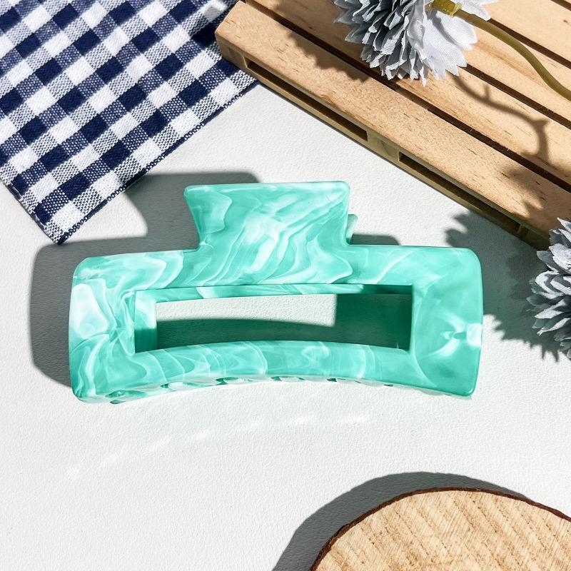 Arc-shaped Oval Grab Clip Marble Gradient Color Ponytail Bun Shark Clip High-end Hair Accessory Hair Clip