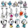Disney Princess 925 Silver Charms Beads Fit 3mm Bracelet Necklace Women DIY Fine Jewelry Gift