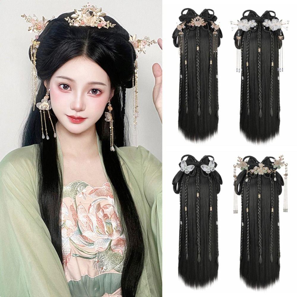 Photography Chinese Ancient Wig Antique Hanfu Wig Headband Hanfu Wig Headdress set  Women