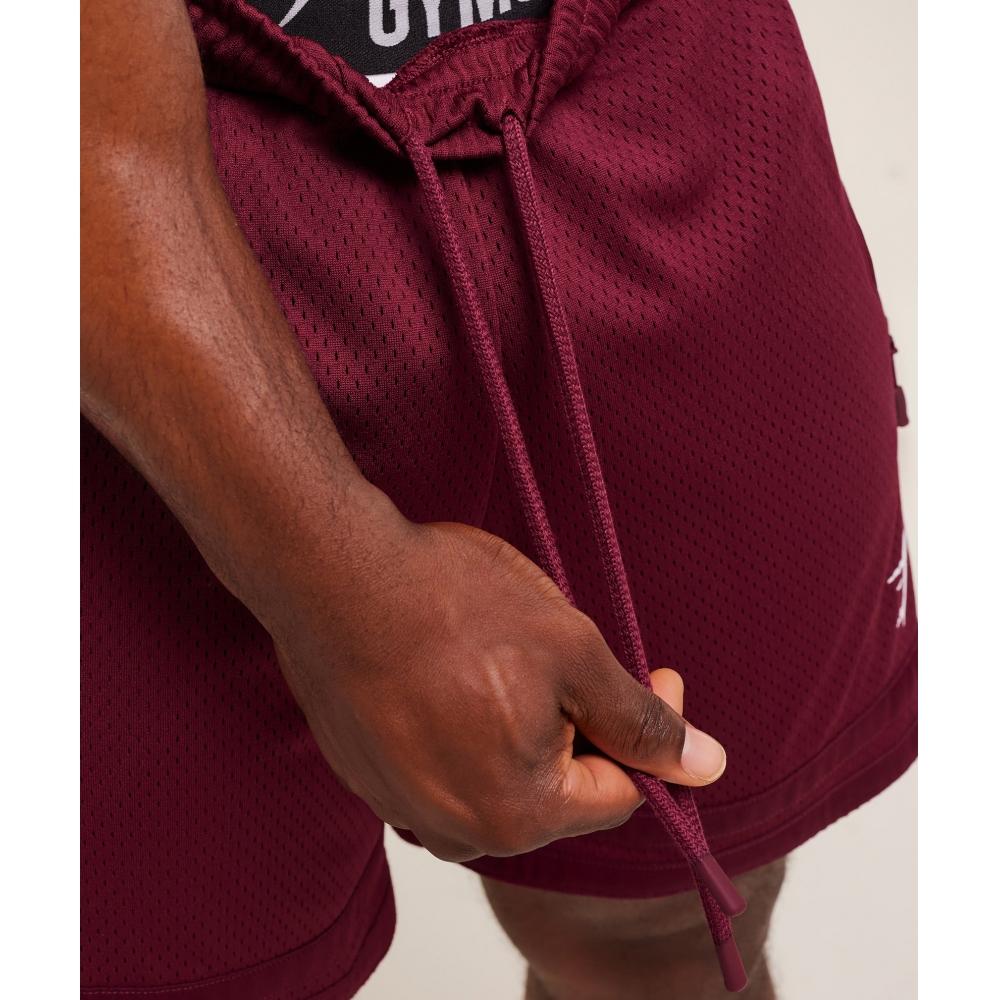 Gymshark Campus Mesh Shorts Rich Maroon A1c1i Nbzq