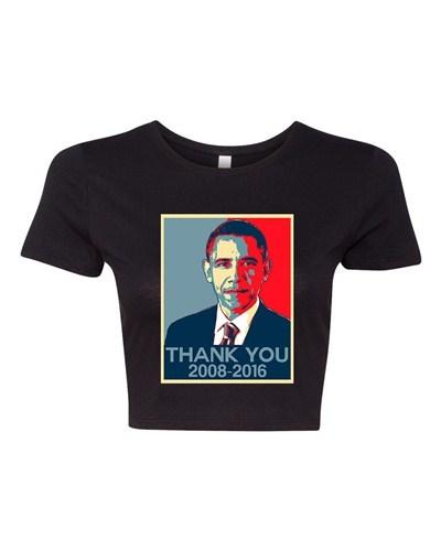 Crop Top Ladies New Thank You President Obama United States America T-Shirt Tee Unisex T-Shirt XXXXL