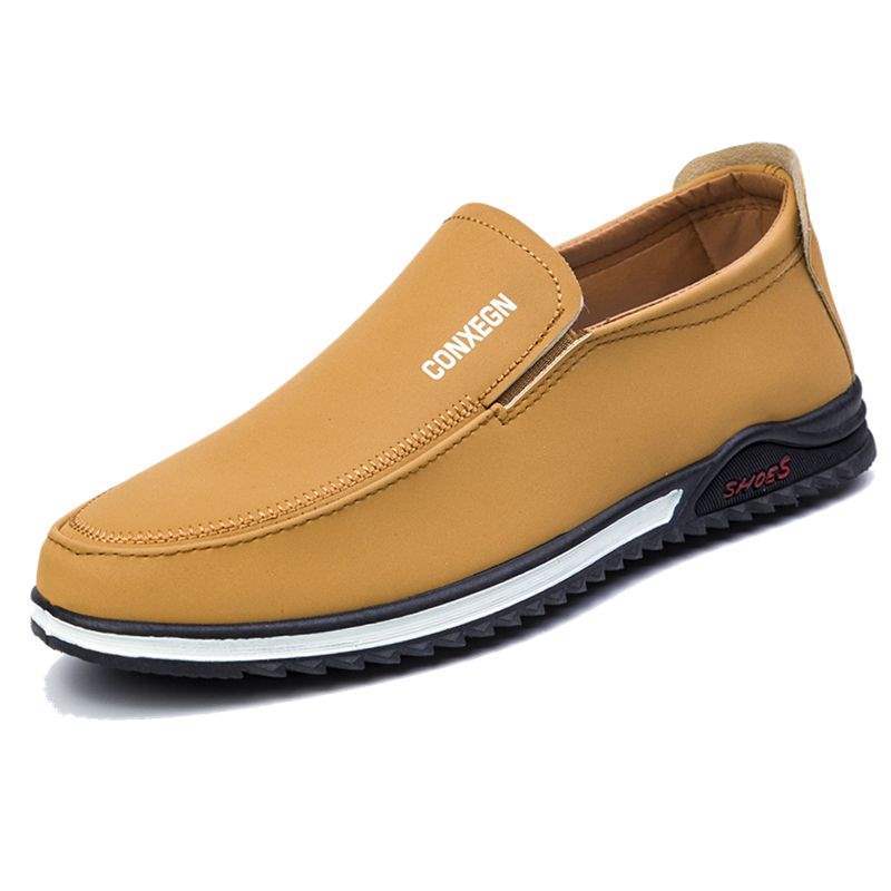 

Summer and autumn breathable men s leather shoes soft-soled deodorant men s shoes non-slip and sweat-proof casual shoes waterproof driving shoes 44 counter quality