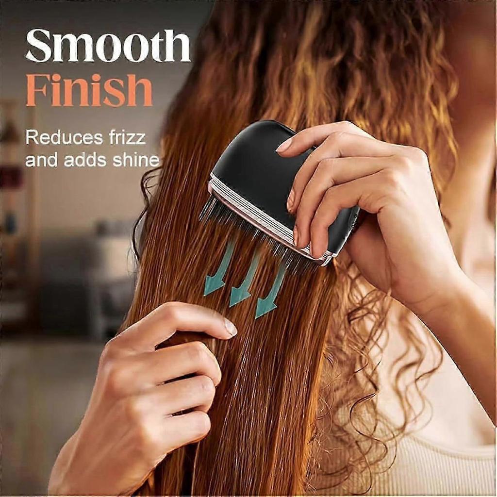 Mini Hair Straightener, Mini 2-in-1 Cordless Hair Straightener Comb with 3 Heat Settings, 30s Fast Heating, Type-C Charging, Anti-Scald Shell, for All