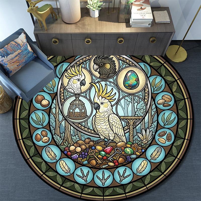 Rabbit Carrot Treasure Hunt Round Area Rug Under Office Chairs Bedroom Living Room Home Decor