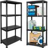 4-Tier Black Garage Storage Shelf For Basement Pantry Garage