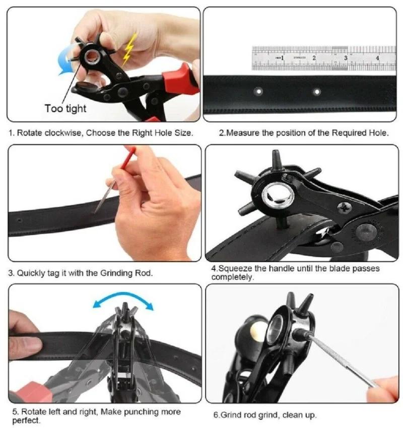 New Heavy Duty Hand Pliers Belt Holes Tool Leather Hole Punch Easy To Carry And Practical Suitable Household Perforation Tools