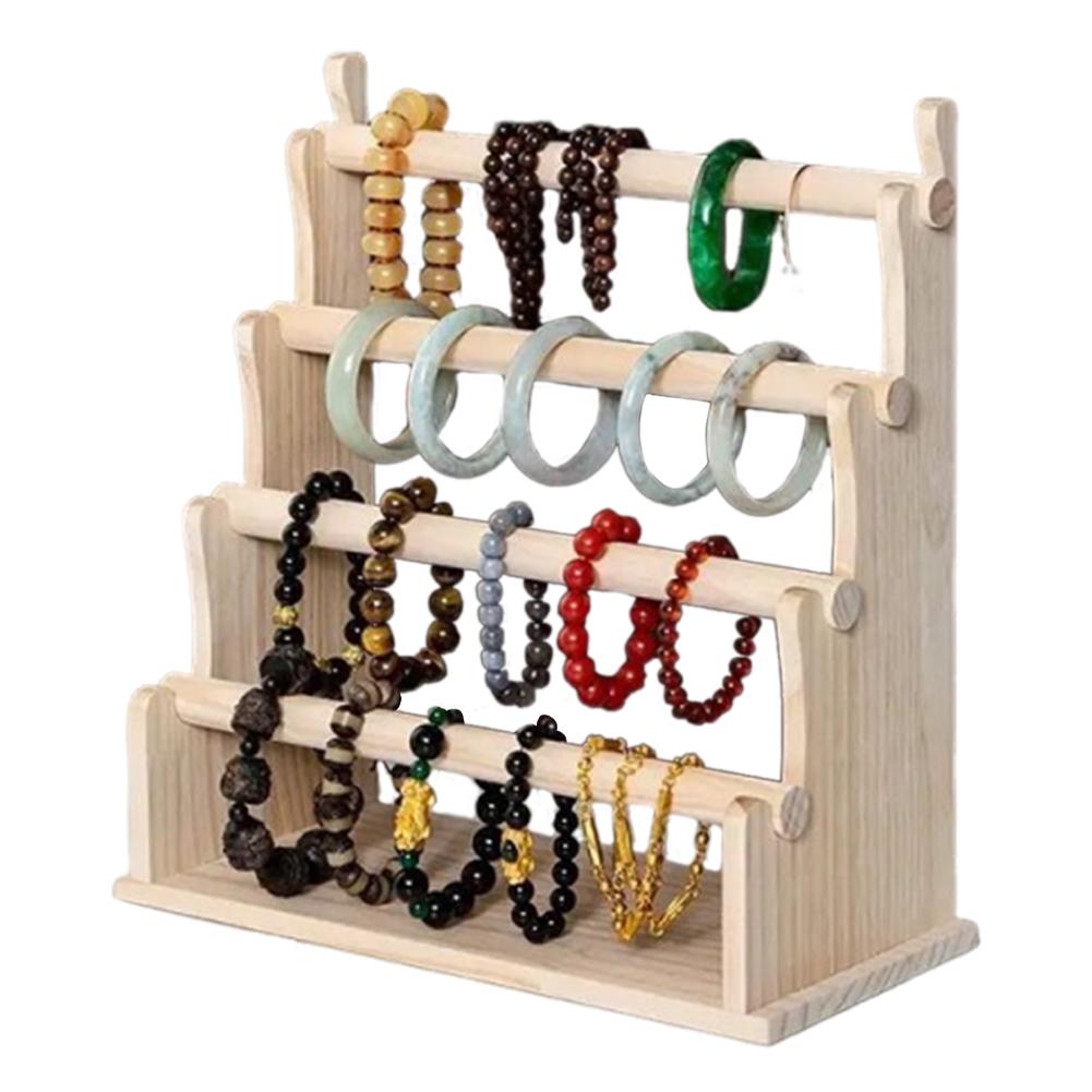 Wood Bracelet Holder Bracelet Display Stand Multi Layer Bangle Scrunchie Organizer for Watch Bracelet Scrunchie