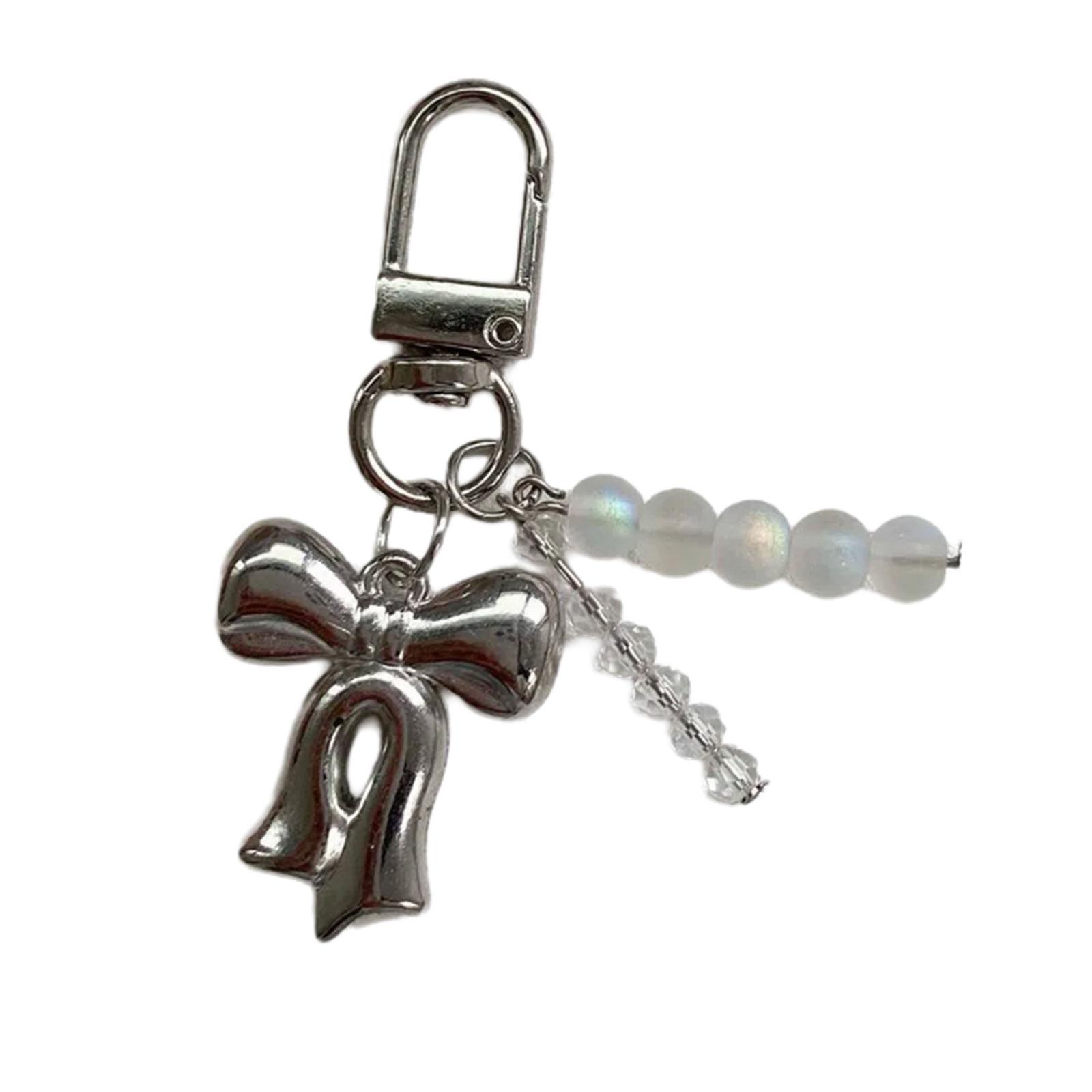 

Элегантный серебряный брелок-бантик в форме сердца, подвеска-подвеска в форме сердца ручной работы для женщин, модное украшение для рюкзака 2