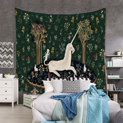The Unicorn In Captivity Wall Tapestry Cover Beach Towel Picnic Yoga Mat Home Decoration Animal Wall Covering Blanket